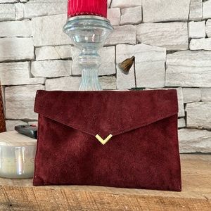 Shirl Miller Ltd. Vintage Envelope Suede Clutch Bag